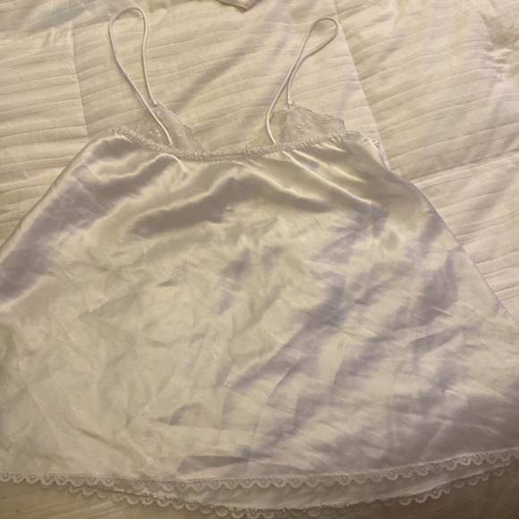 Intimo amore MED baby doll white négligée, spaghetti straps,3 faux pearls,lace! - Picture 5 of 5